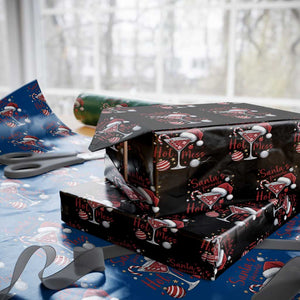 Funny Santa Favorite Hot Mess Wrapping Paper Roll Christmas Drinking Cocktail Lover TS02 Black Print Your Wear