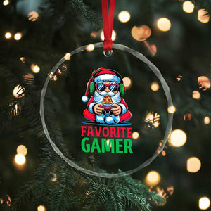 Funny Santa Gamer Christmas Crystal Glass Ornament TS14 Print Your Wear