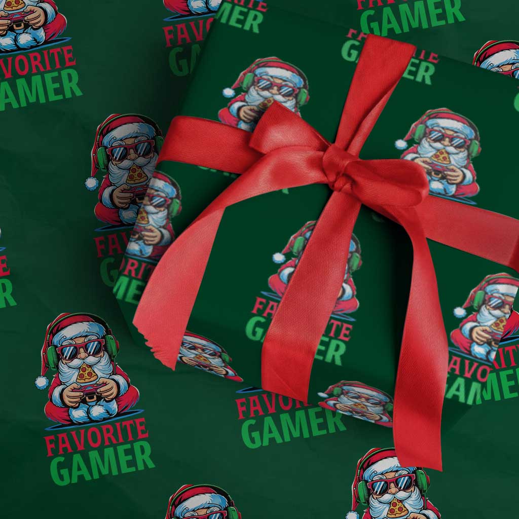 Funny Santa Gamer Christmas Wrapping Paper Roll TS14 Green Print Your Wear