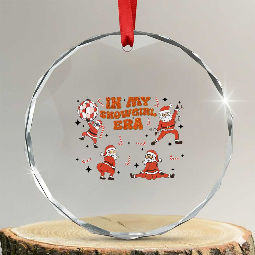 Funny Santa Girl Christmas Crystal Glass Ornament TS14 Transparent Glass 3'' Circle Print Your Wear