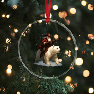 Funny Santa Gun Christmas Crystal Glass Ornament TS14 Print Your Wear