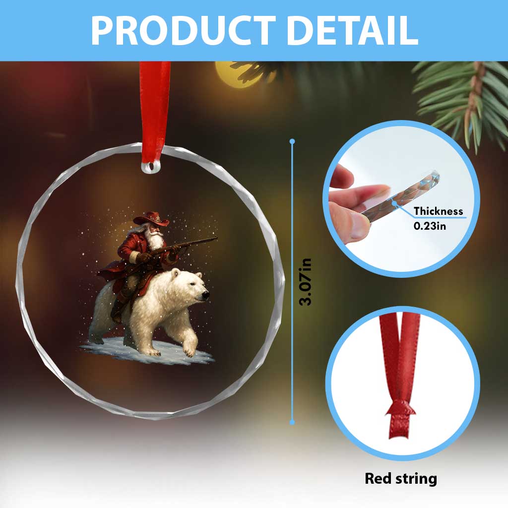 Funny Santa Gun Christmas Crystal Glass Ornament TS14 Print Your Wear