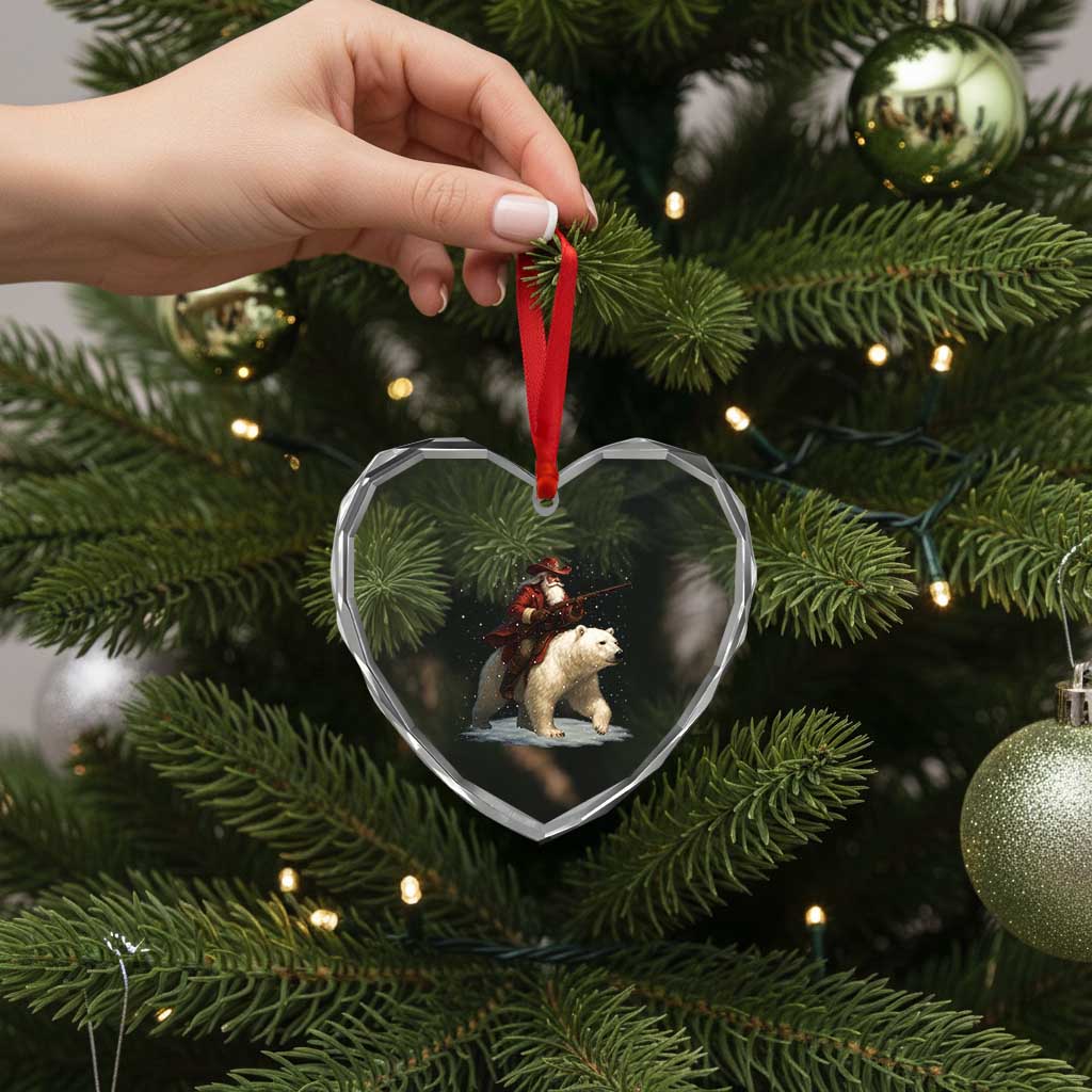 Funny Santa Gun Christmas Heart Crystal Glass Ornament TS14 Print Your Wear