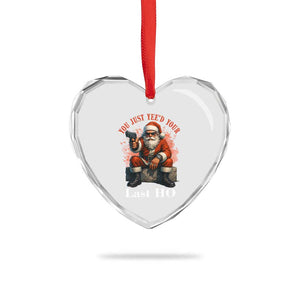 Funny Santa Gun Christmas Heart Crystal Glass Ornament You Just Yeed Your Last Ho TS14 Print Your Wear