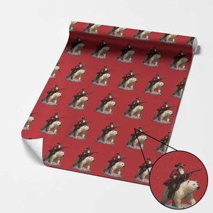 Funny Santa Gun Christmas Wrapping Paper Roll TS14 Red Print Your Wear