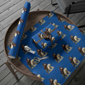 Funny Santa Gun Christmas Wrapping Paper Roll TS14 Blue Print Your Wear
