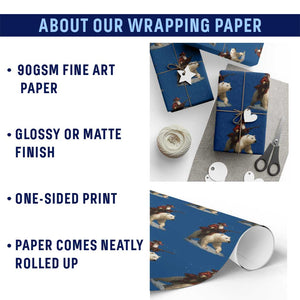 Funny Santa Gun Christmas Wrapping Paper Roll TS14 Print Your Wear