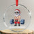 Funny Santa Gym Xmas Crystal Glass Ornament Healthy Christmas TS14 Transparent Glass 3'' Circle Print Your Wear