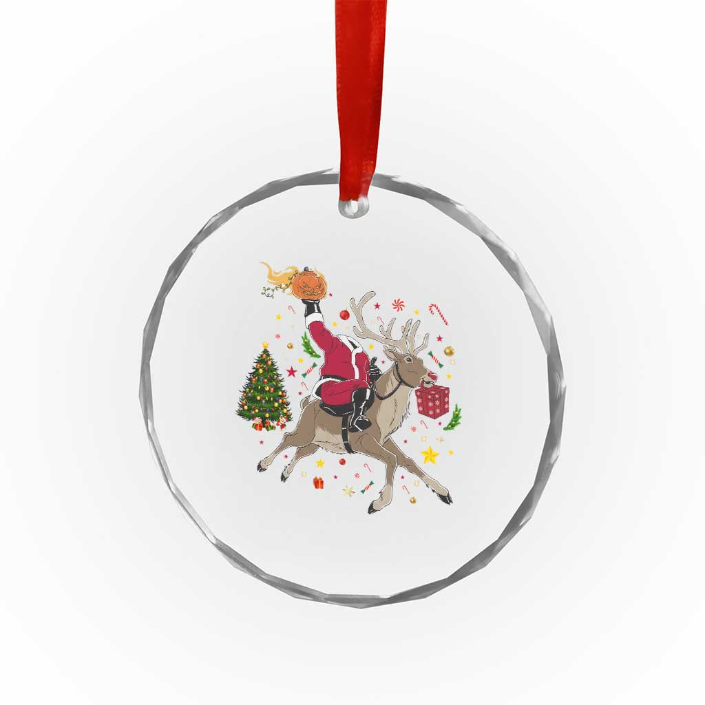 Funny Santa Headless Horseman Crystal Glass Ornament Christmas Halloween Gift TS12 Print Your Wear