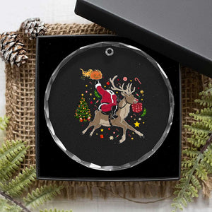Funny Santa Headless Horseman Crystal Glass Ornament Christmas Halloween Gift TS12 Print Your Wear