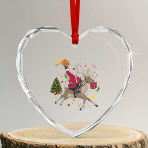 Funny Santa Headless Horseman Heart Crystal Glass Ornament Christmas Halloween Gift TS12 Transparent Glass 3'' Heart Print Your Wear