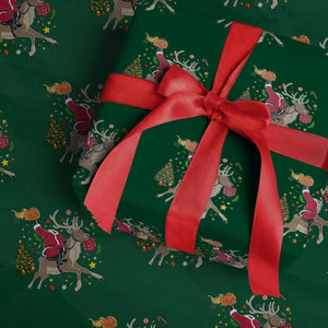 Funny Santa Headless Horseman Wrapping Paper Roll Xmas Halloween Gift TS12 Green Print Your Wear
