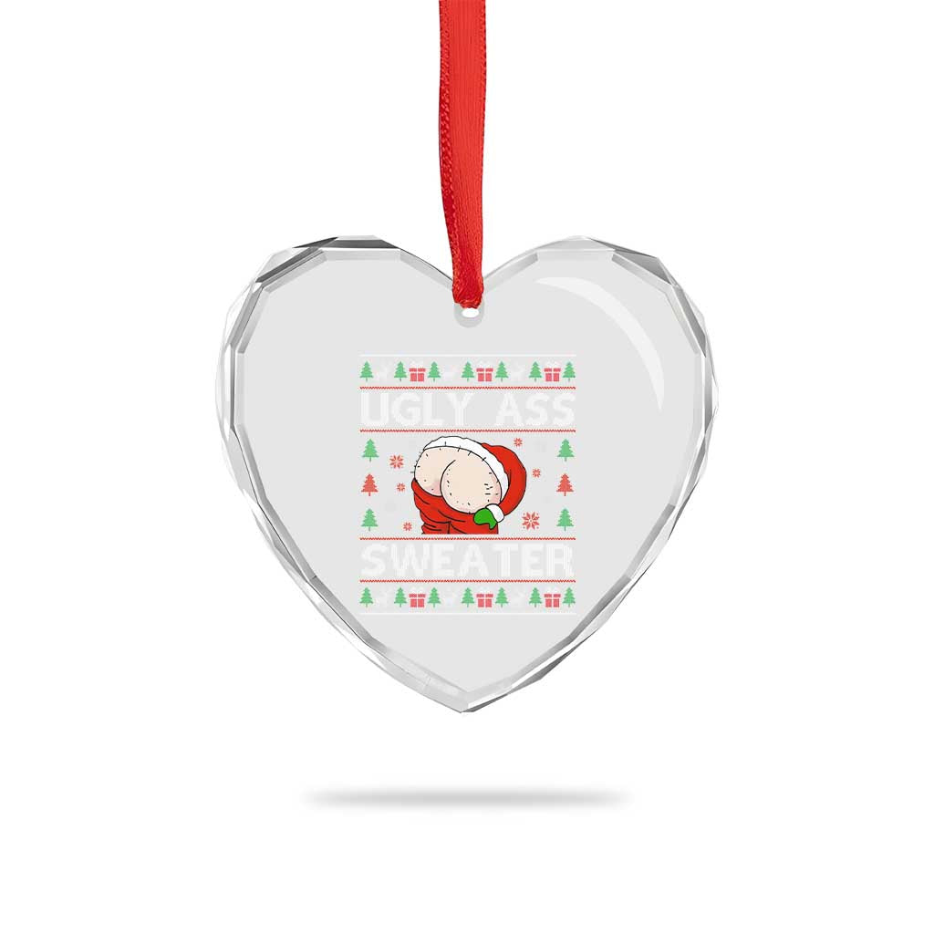 Funny Santa Heart Crystal Glass Ornament Ugly Ass XMas Elephant Gift for Him TS10 Print Your Wear