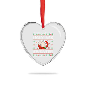 Funny Santa Heart Crystal Glass Ornament Ugly Ass XMas Elephant Gift for Him TS10 Print Your Wear