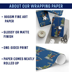 Funny Santa Hunting Wrapping Paper Roll Carry The Rack Cowboy Style TS14 Print Your Wear