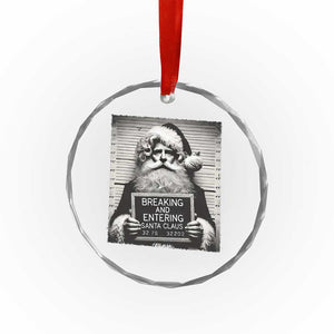 Funny Santa Mugshot Crystal Glass Ornament Naughty Xmas Festive Vibe TS02 Print Your Wear