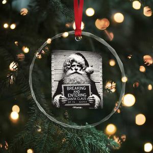 Funny Santa Mugshot Crystal Glass Ornament Naughty Xmas Festive Vibe TS02 Print Your Wear