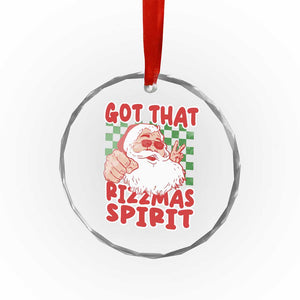 Funny Santa Rizz Xmas Crystal Glass Ornament Got That Rizzmas Spirit Retro Groovy TS02 Print Your Wear