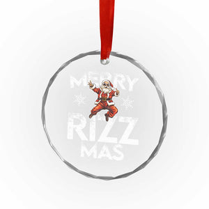 Funny Santa Rizz Xmas Crystal Glass Ornament Merry Rizz Mas Cool TS02 Print Your Wear