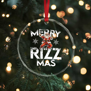 Funny Santa Rizz Xmas Crystal Glass Ornament Merry Rizz Mas Cool TS02 Print Your Wear