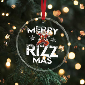 Funny Santa Rizz Xmas Crystal Glass Ornament Merry Rizz Mas Cool TS02 Print Your Wear