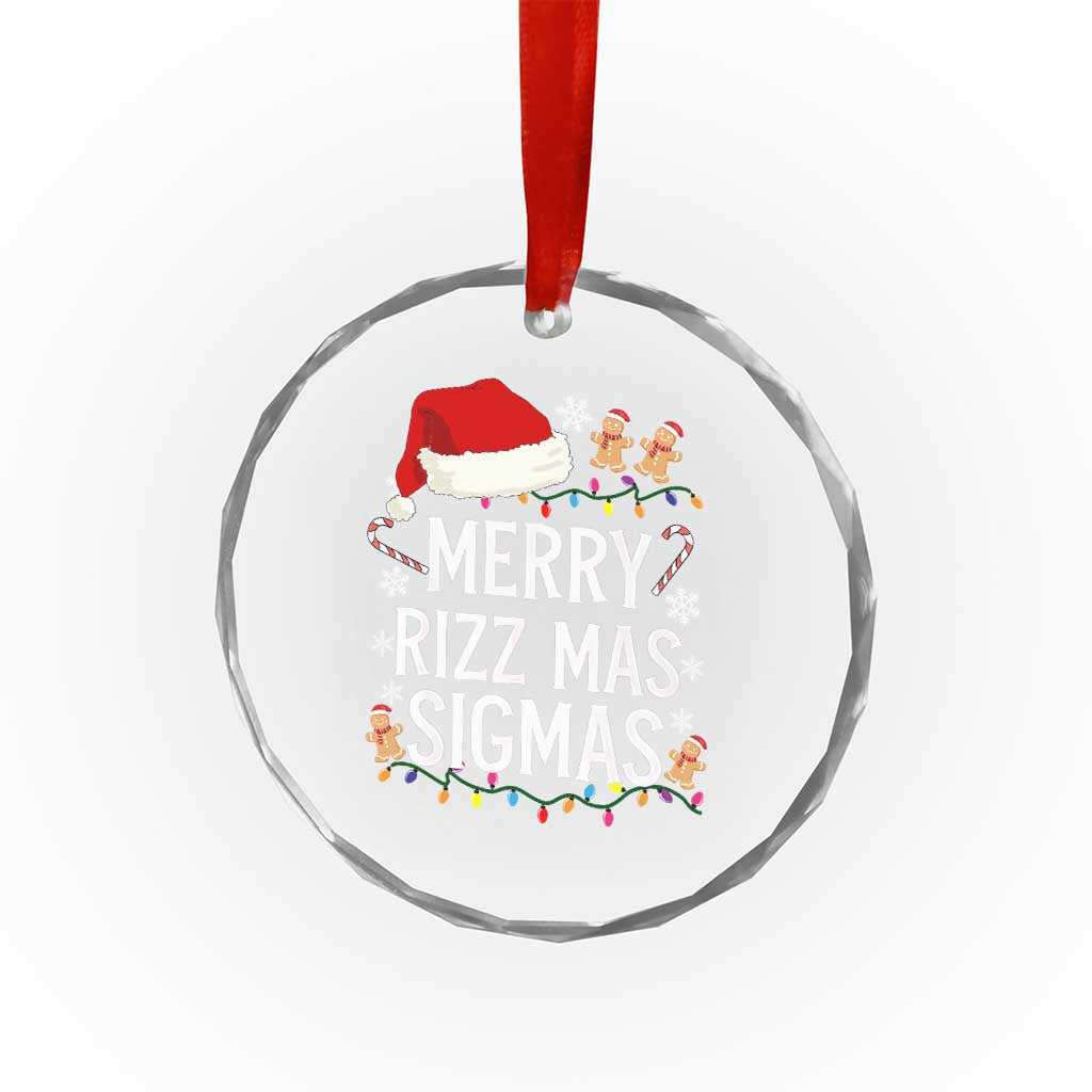 Funny Santa Rizz Xmas Crystal Glass Ornament Merry Rizzmas Sigmas TS02 Print Your Wear