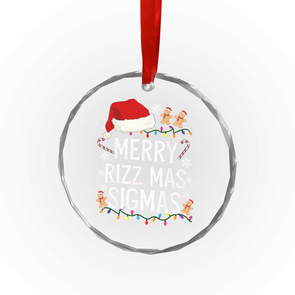 Funny Santa Rizz Xmas Crystal Glass Ornament Merry Rizzmas Sigmas TS02 Print Your Wear