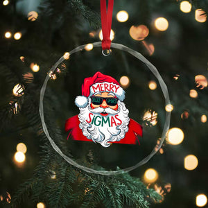 Funny Santa Rizz Xmas Crystal Glass Ornament Merry Rizzmas Sigmas Xmas Gen Alpha Middle School TS02 Print Your Wear