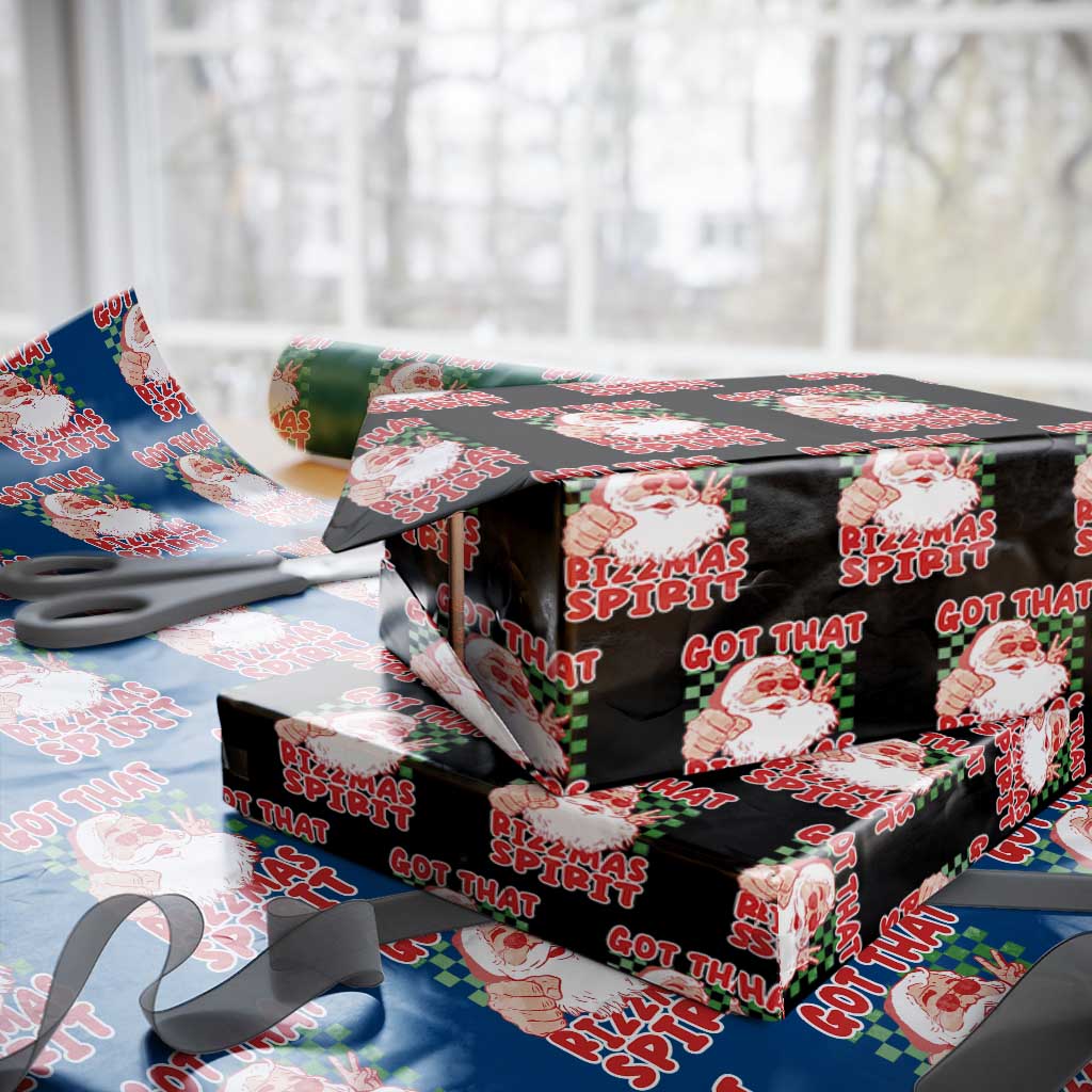 Funny Santa Rizz Xmas Wrapping Paper Roll Got That Rizzmas Spirit Retro Groovy TS02 Black Print Your Wear