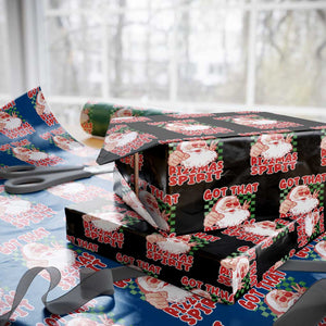 Funny Santa Rizz Xmas Wrapping Paper Roll Got That Rizzmas Spirit Retro Groovy TS02 Black Print Your Wear