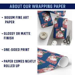 Funny Santa Rizz Xmas Wrapping Paper Roll Got That Rizzmas Spirit Retro Groovy TS02 Print Your Wear