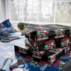 Funny Santa Rizz Xmas Wrapping Paper Roll Retro Skibidi Rizzmas Claus Skating Board Xmas TS02 Black Print Your Wear