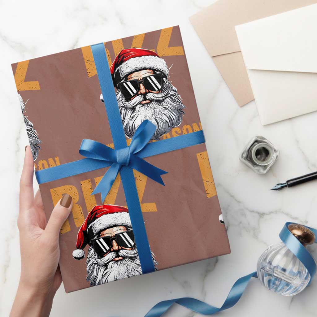 Funny Santa Rizz Xmas Wrapping Paper Roll Rizz The Season TS02 Mocha Print Your Wear