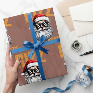 Funny Santa Rizz Xmas Wrapping Paper Roll Rizz The Season TS02 Mocha Print Your Wear