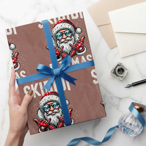 Funny Santa Rizz Xmas Wrapping Paper Roll Skibidi Rizzmas Gen Alpha Slang Cool Santa TS02 Mocha Print Your Wear