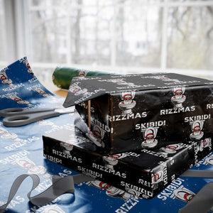 Funny Santa Rizz Xmas Wrapping Paper Roll Skibiti Toilet Rizzmas TS02 Black Print Your Wear
