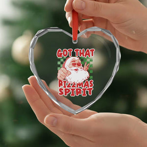 Funny Santa Rizz Xmas Heart Crystal Glass Ornament Got That Rizzmas Spirit Retro Groovy TS02 Print Your Wear