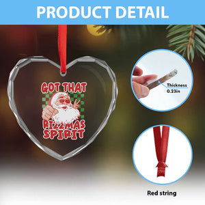 Funny Santa Rizz Xmas Heart Crystal Glass Ornament Got That Rizzmas Spirit Retro Groovy TS02 Print Your Wear