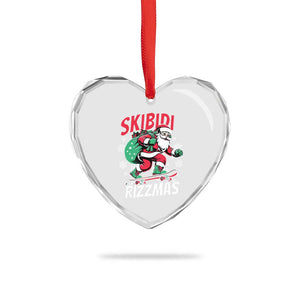 Funny Santa Rizz Xmas Heart Crystal Glass Ornament Retro Skibidi Rizzmas Claus Skating Board Xmas TS02 Print Your Wear