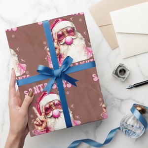 Funny Santa Says Womens Rights Wrapping Paper Roll Feminist Activist Christmas Gift TS12 Mocha Print Your Wear