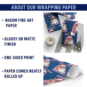 Funny Santa Says Womens Rights Wrapping Paper Roll Feminist Activist Christmas Gift TS12 Print Your Wear