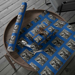 Funny Santa Selfie with Cow Xmas Wrapping Paper Roll TS14 Blue Print Your Wear