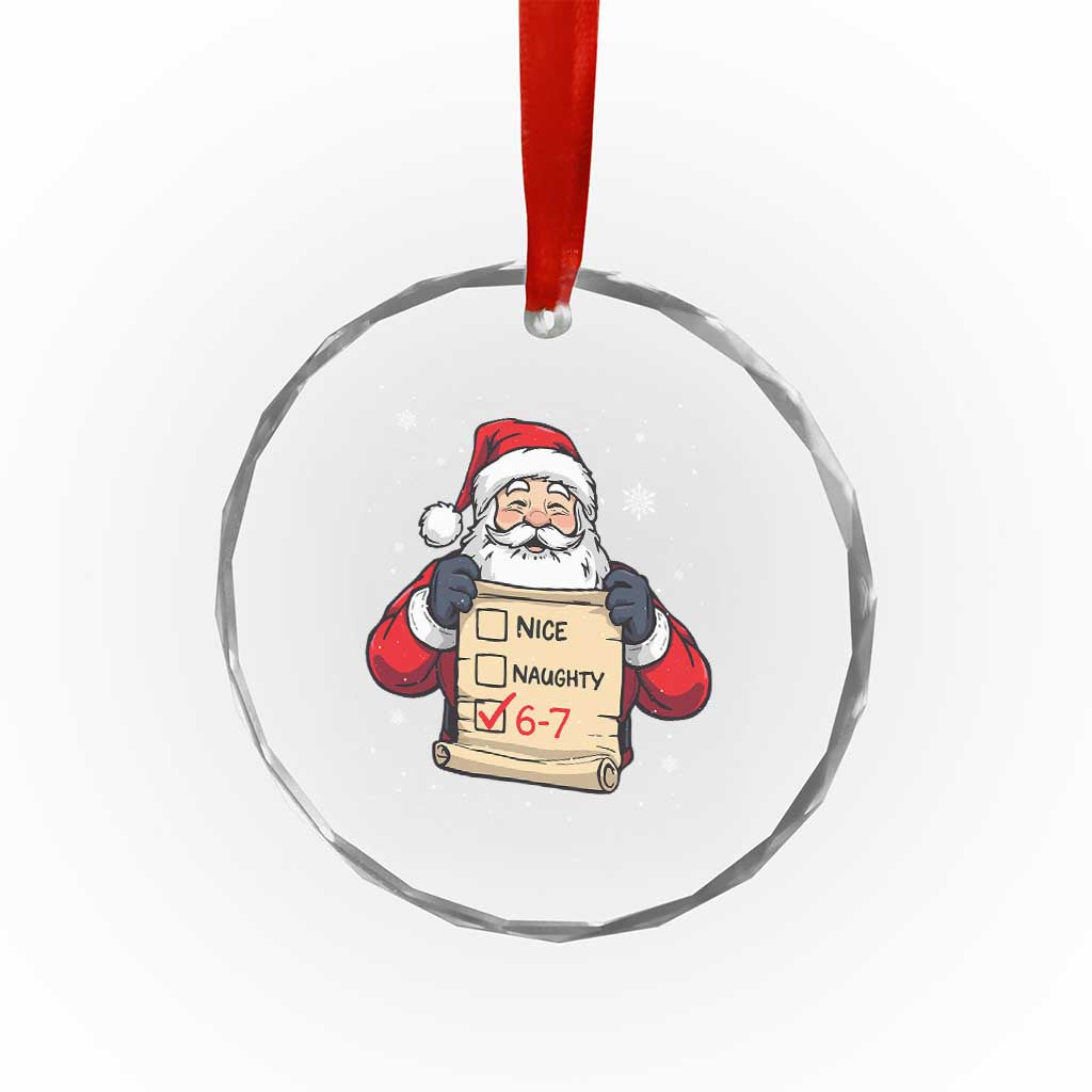 Funny Santa Six Seven Meme Crystal Glass Ornament Gen Z Christmas Gift TS12 Print Your Wear