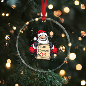 Funny Santa Six Seven Meme Crystal Glass Ornament Gen Z Christmas Gift TS12 Print Your Wear