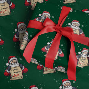Funny Santa Six Seven Meme Wrapping Paper Roll Gen Z Christmas Gift TS12 Green Print Your Wear