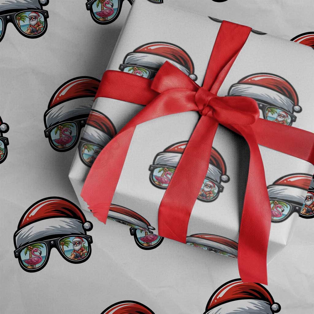 Funny Santa Sunglasses Wrapping Paper Roll Beach Christmas Vacation Graphic TS12 White Print Your Wear