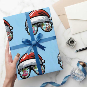 Funny Santa Sunglasses Wrapping Paper Roll Beach Christmas Vacation Graphic