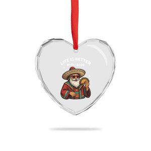 Funny Santa Taco Mexican Heart Crystal Glass Ornament Life Is Better With Tacos TS14 Print Your Wear