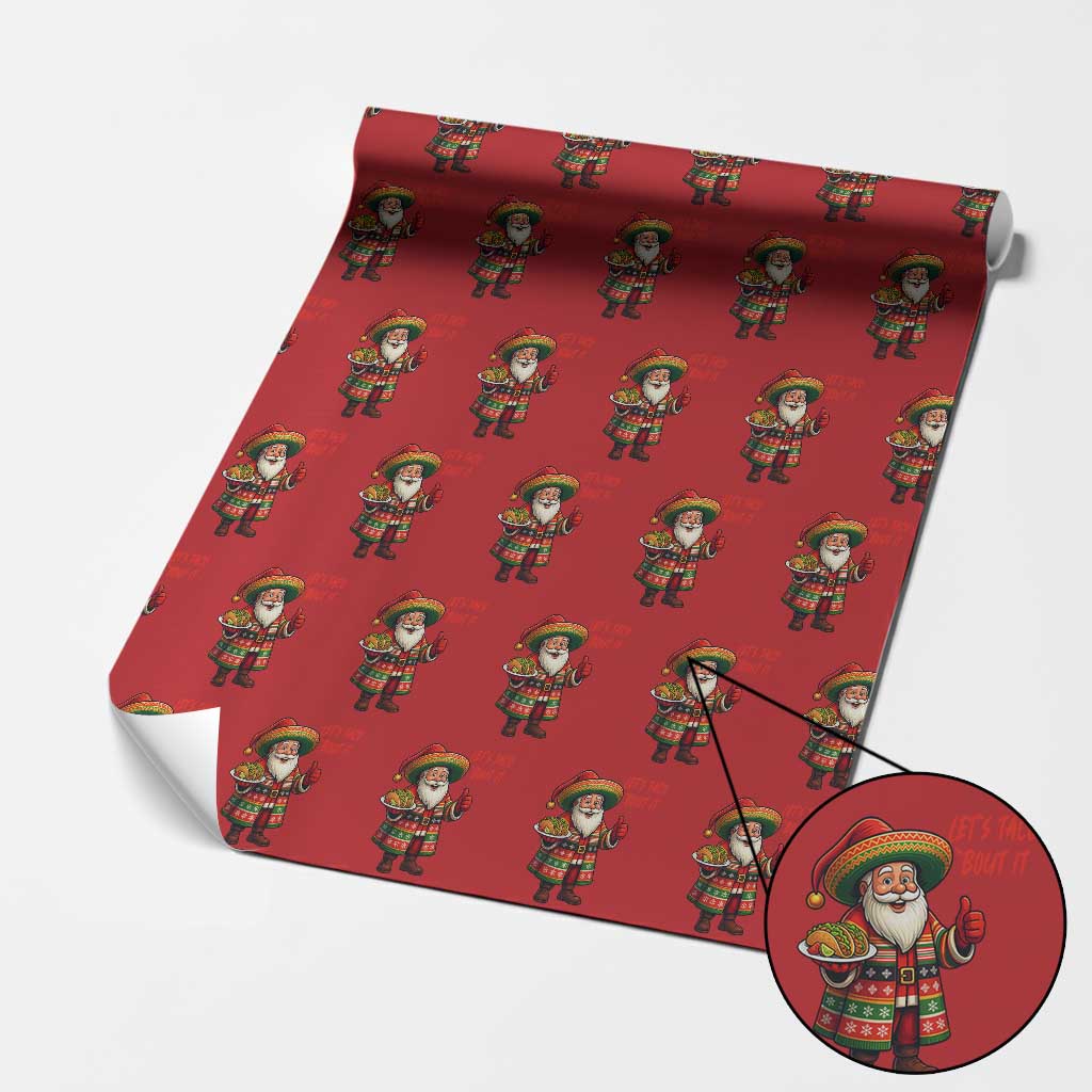 Funny Santa Taco Mexican Wrapping Paper Roll Let Us Taco About It TS14 Red Print Your Wear