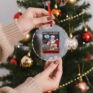 Funny Santa Tech Support Christmas Crystal Glass Ornament Rebooting Christmas Geek Humor Gift TS02 Print Your Wear